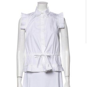 Pinko Sleeveless White Button-Up Top